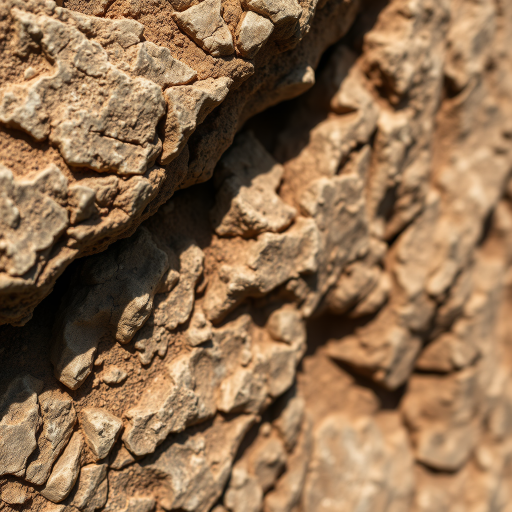 Create an intricate close-up of a weathered rock face with a focus on textures and shadows, shot with a DSLR camera at ISO 100, f/8 aperture, lens focal length of 50mm, using a macro lens to enhance details and color vibrancy.