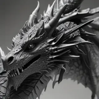 dragon black and white