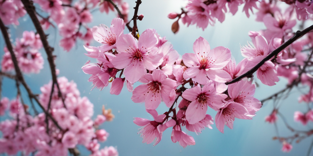 Delicate Cherry Blossom Branches Adorned with Vibrant Pink Flowers ...