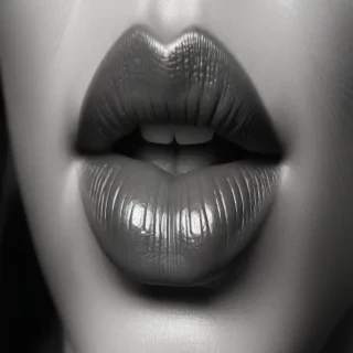 lips clipart black and white