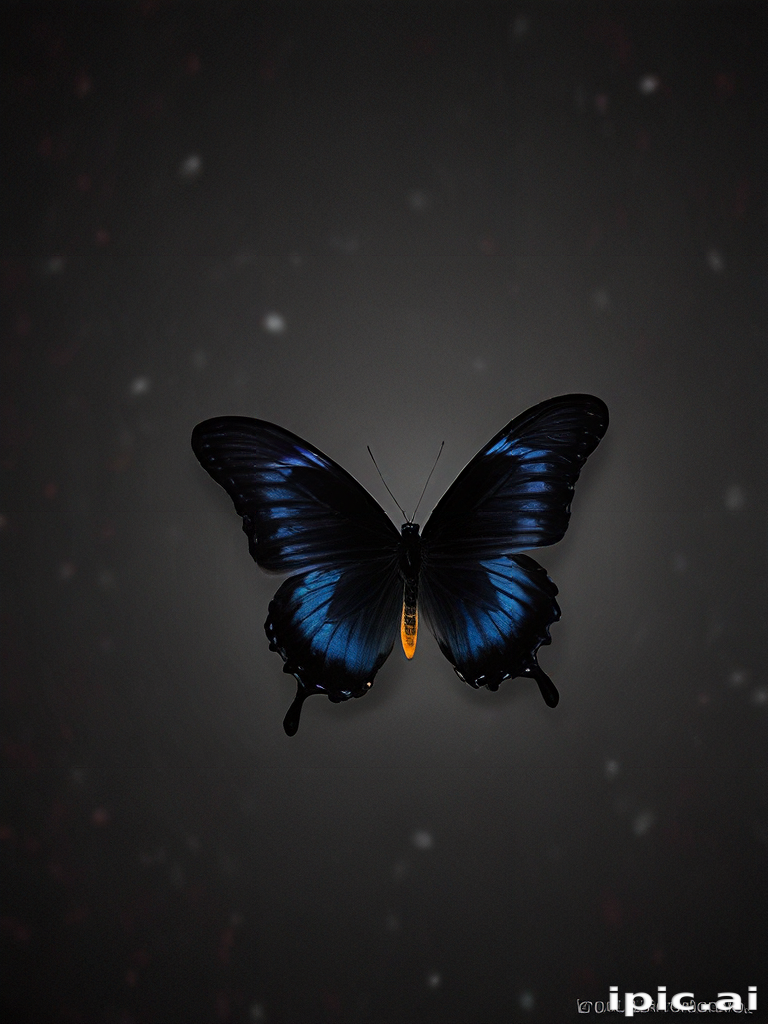 A Beautiful Blue Butterfly Against a Mysterious Dark Background