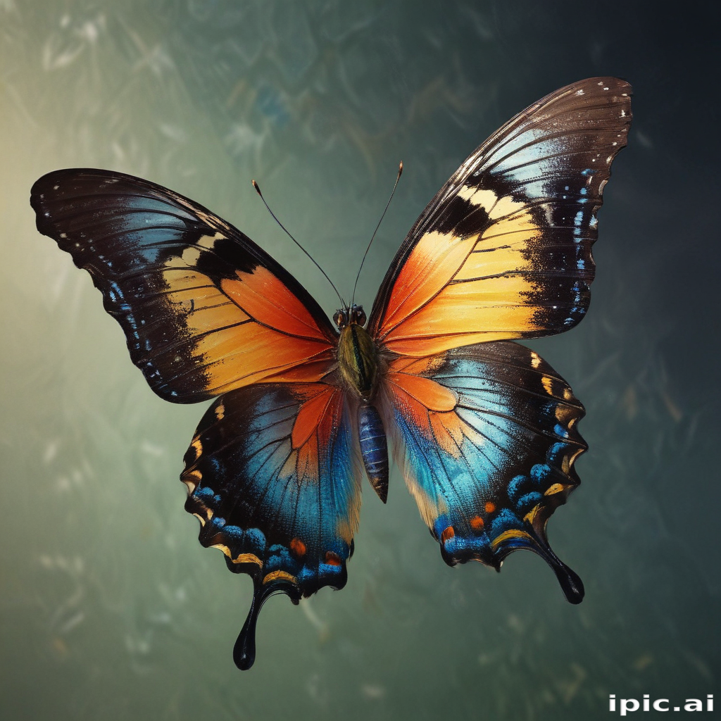 Vibrant Butterfly Spreading Its Colorful Wings Against a Dreamy Background