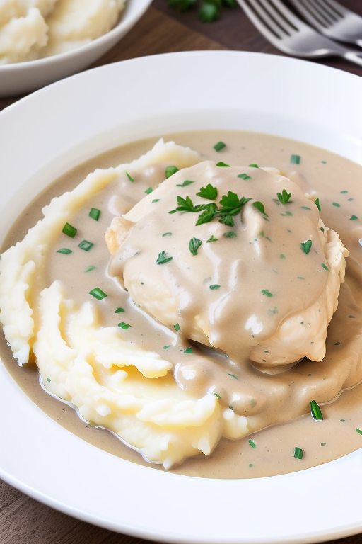 chicken gravy over mashed potatoes