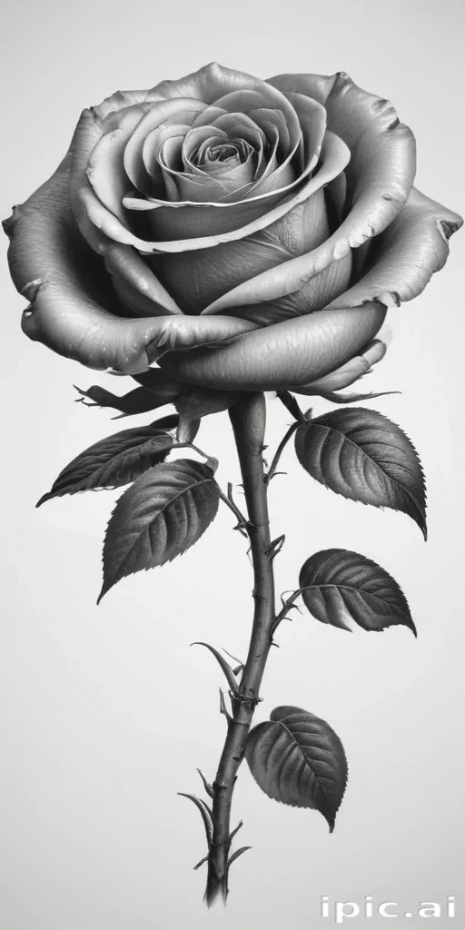 rose clip art black and white