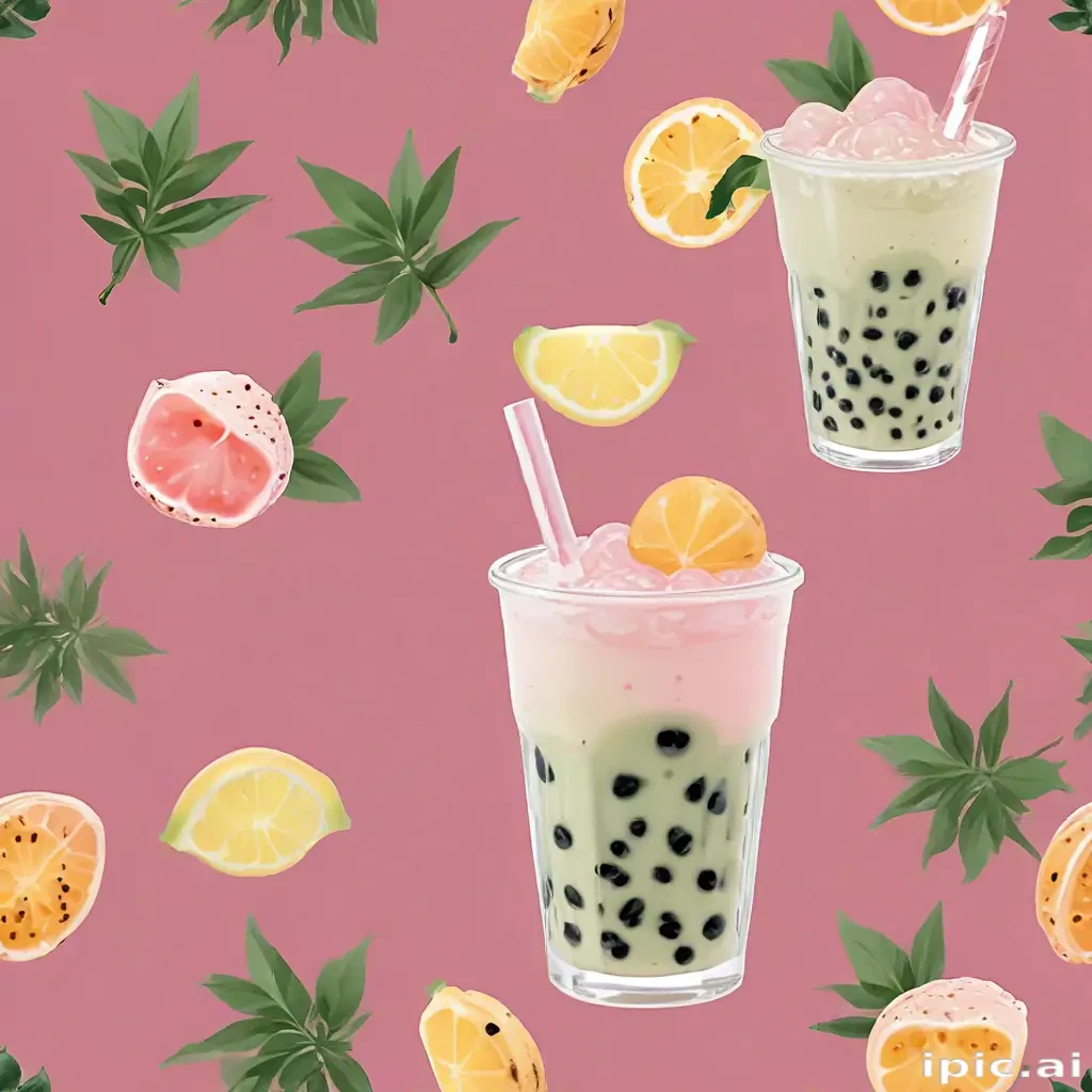aesthetic boba tea background