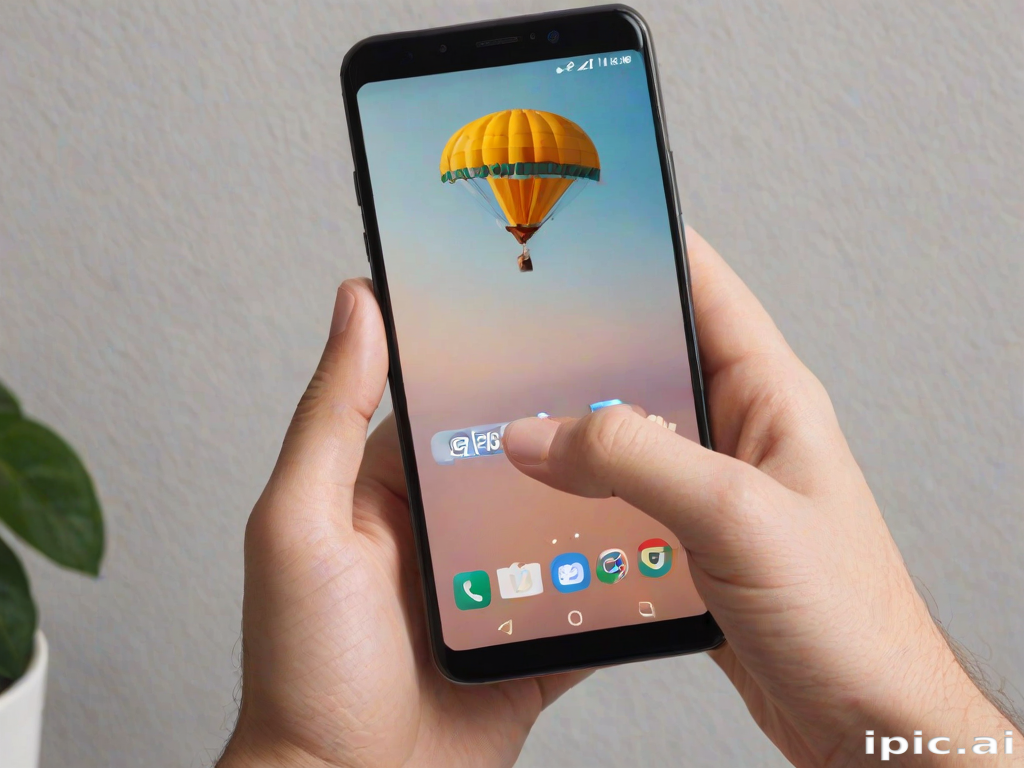 hand holding phone png