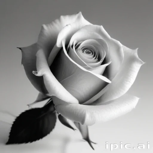 black and white rose clip art