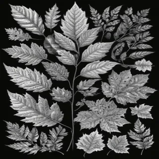 leaves clip art black and white