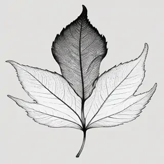 black and white clipart leaf