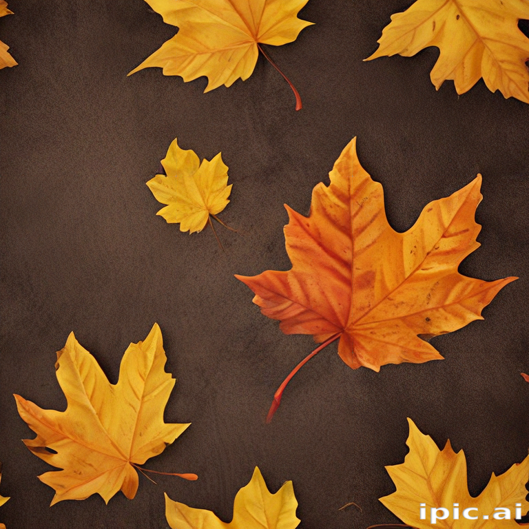 Beautiful Autumn Leaves in Vibrant Yellow Against a Dark Background
