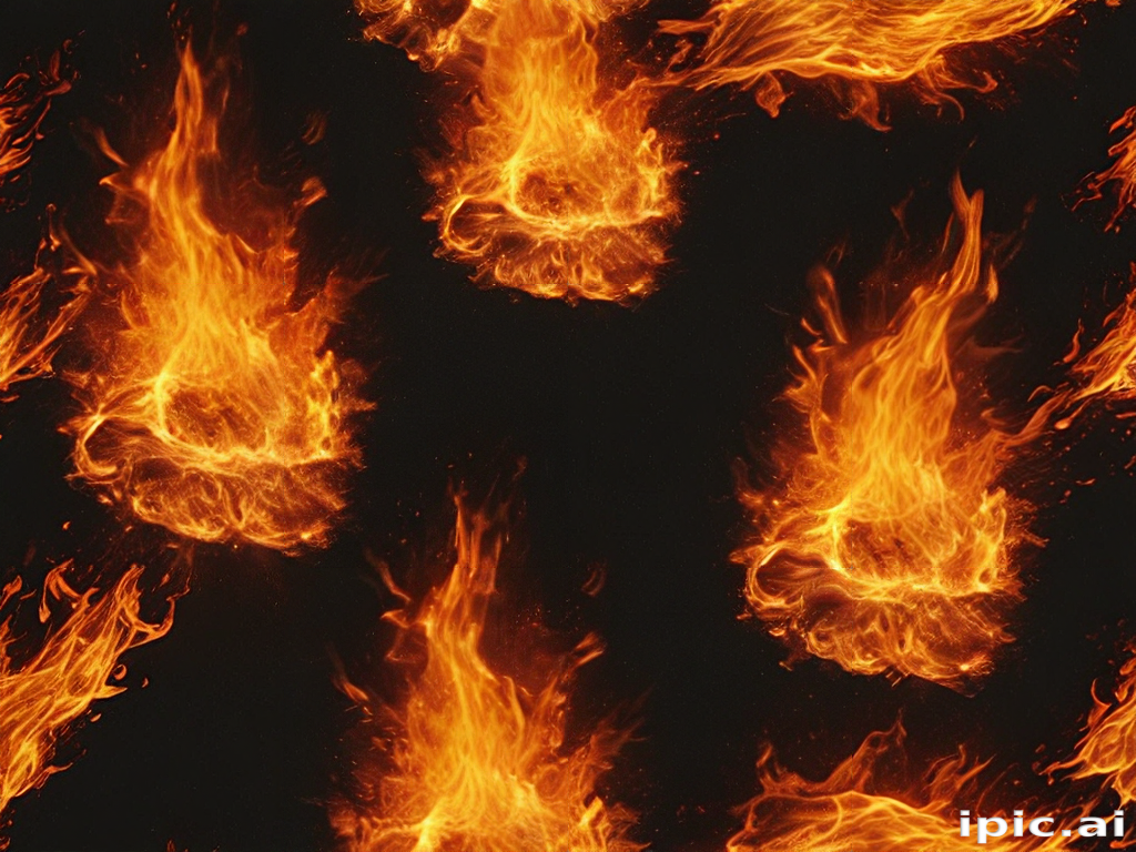 Dynamic Dance of Flames: Captivating Fire Elements Against a Dark ...