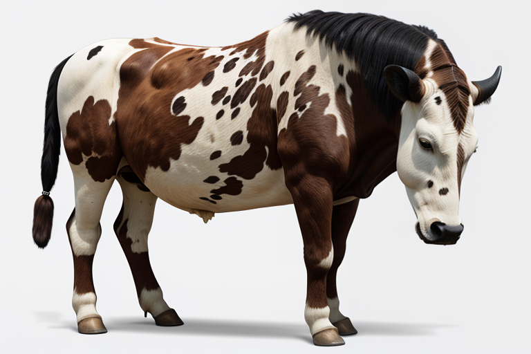 A Realistic Illustration of a Brown and White Spotted Cow Standing ...