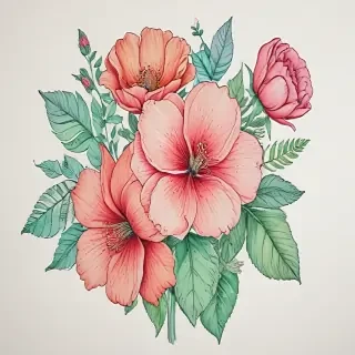 flowers to draw in color