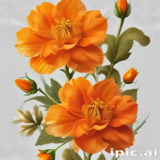 orange flower clipart