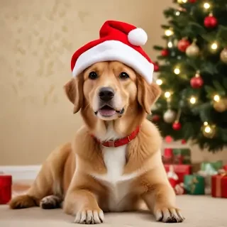 wallpaper christmas dog