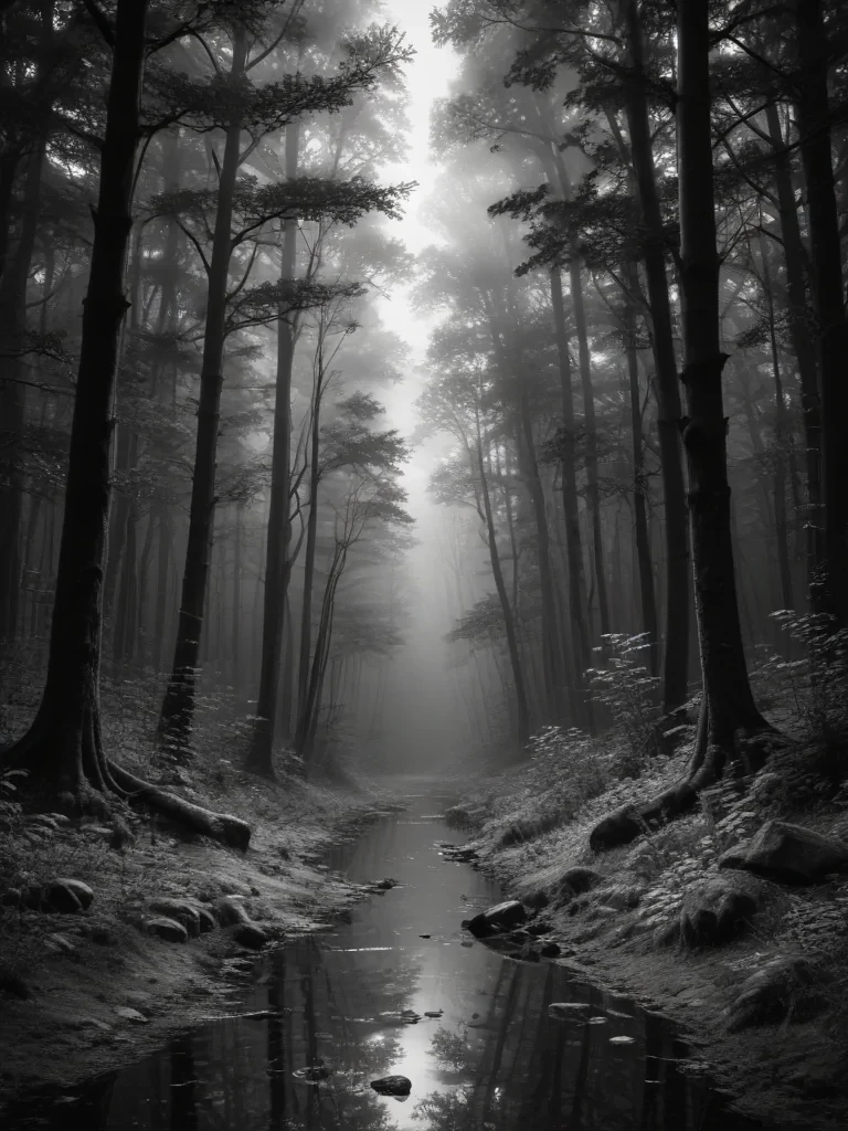forest clipart black and white