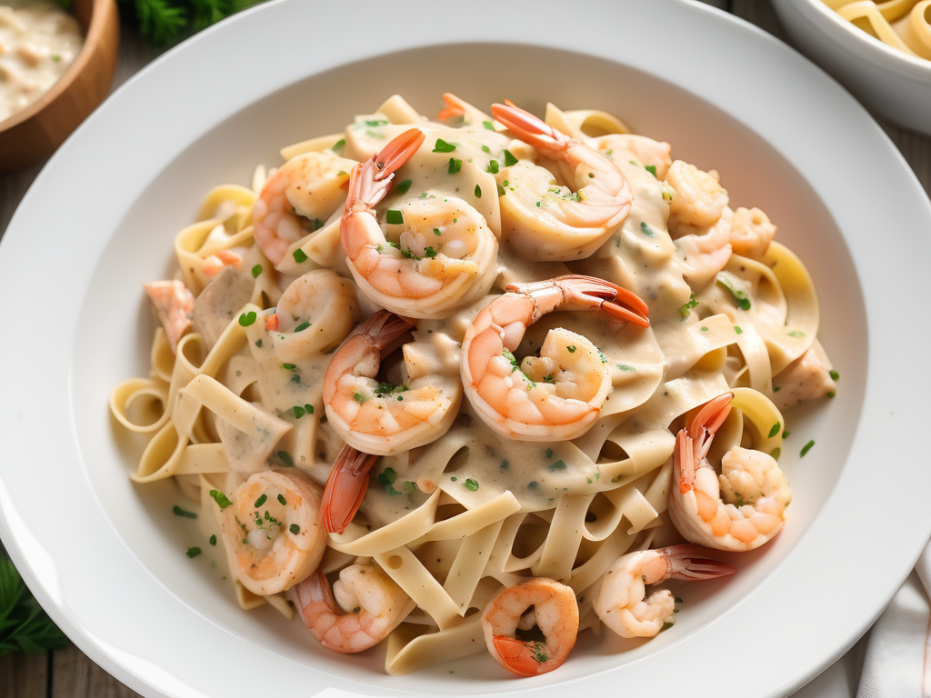 cajun chicken and shrimp fettuccine alfredo