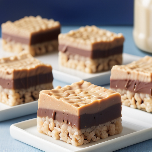 peanut butter and chocolate rice crispy squares