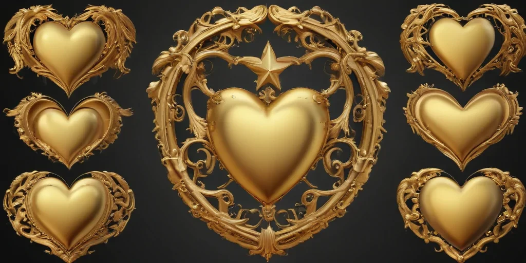 gold heart clipart