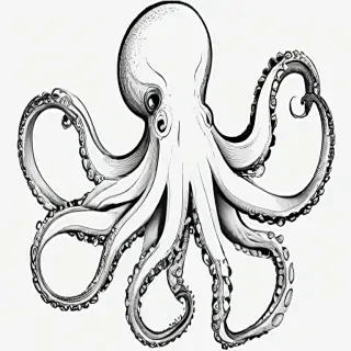 octopus clip art black and white