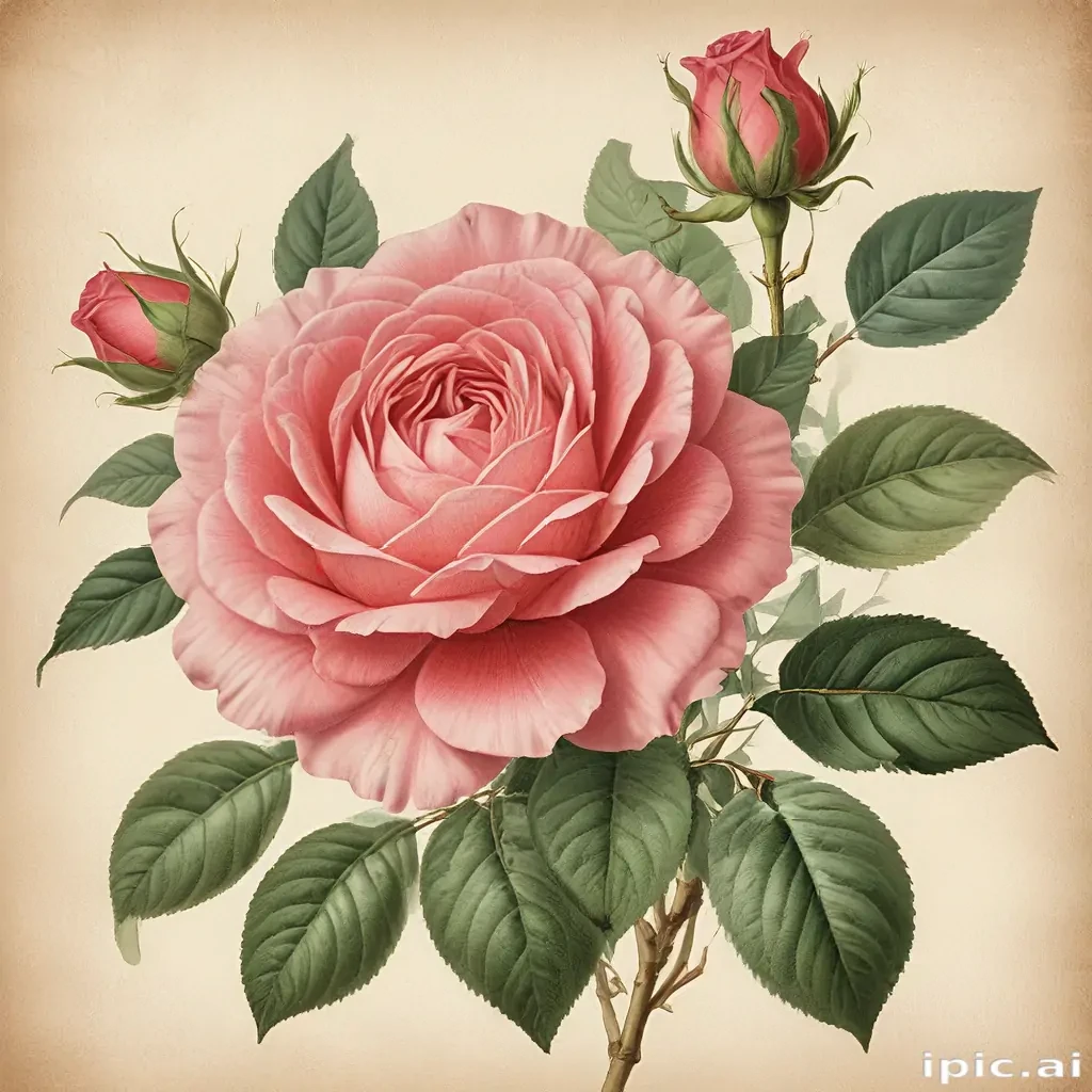 vintage rose illustration