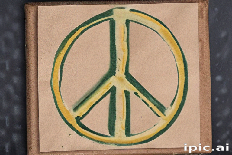 Artistic Representation of a Peace Symbol in Vibrant Green and Yellow