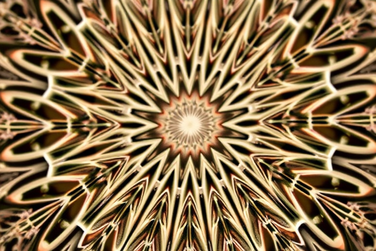 Create a detailed geometric pattern resembling a complex starburst with intricate lines and symmetry, captured with a DSLR camera at f/8 aperture, ISO 100, 50mm lens, in a macro view for enhanced clarity and sharpness.