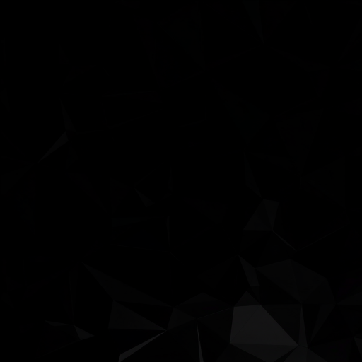Generate a high-resolution abstract black polygonal background with sharp edges, using a DSLR camera at f/8, ISO 100, 50mm lens, shooting from an overhead view in HDR style for enhanced detail and depth.
