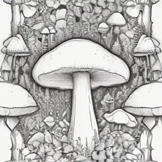 mushroom line art