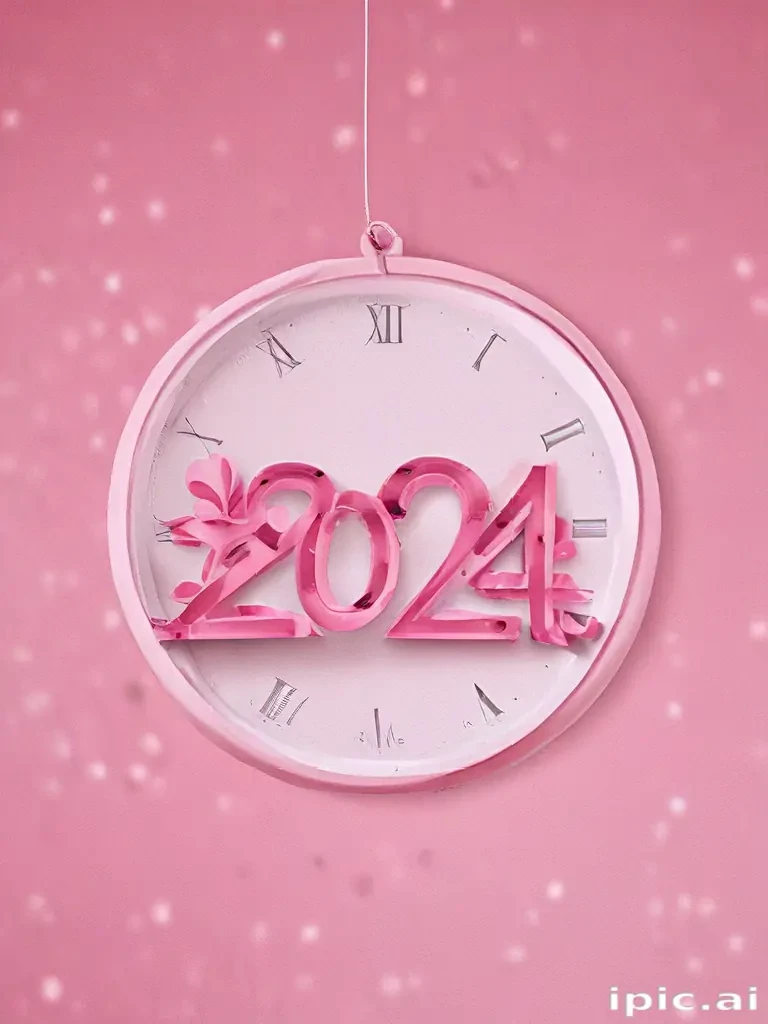 pink happy new year 2024