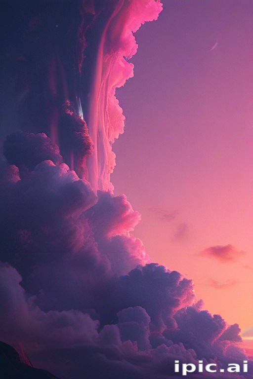Majestic Clouds Illuminated by Soft Pink and Purple Sunset Glow