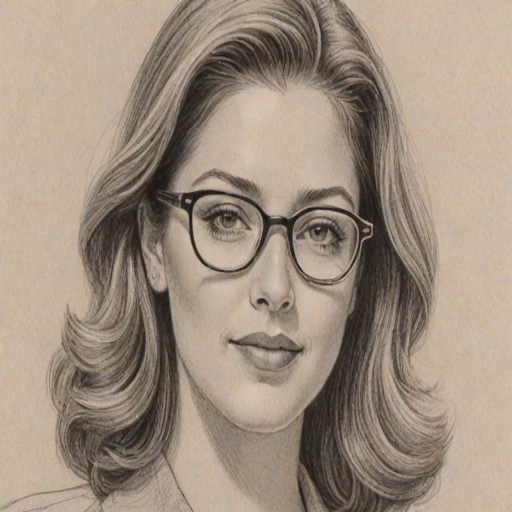 Charming Julie Gonzalo, pencil sketch, portrait of Ravishing woman 1942s in glasses, hair style beatnik, outline, clear lines, fine lines, 8k