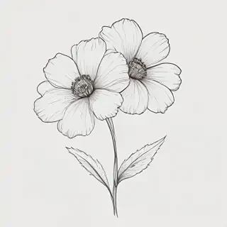 simple flower line art