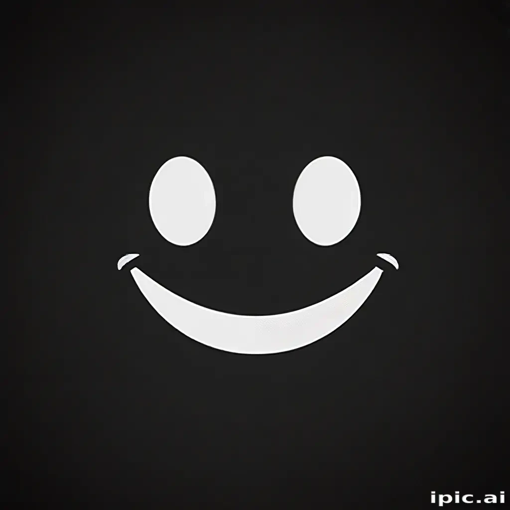 white smiley face black background
