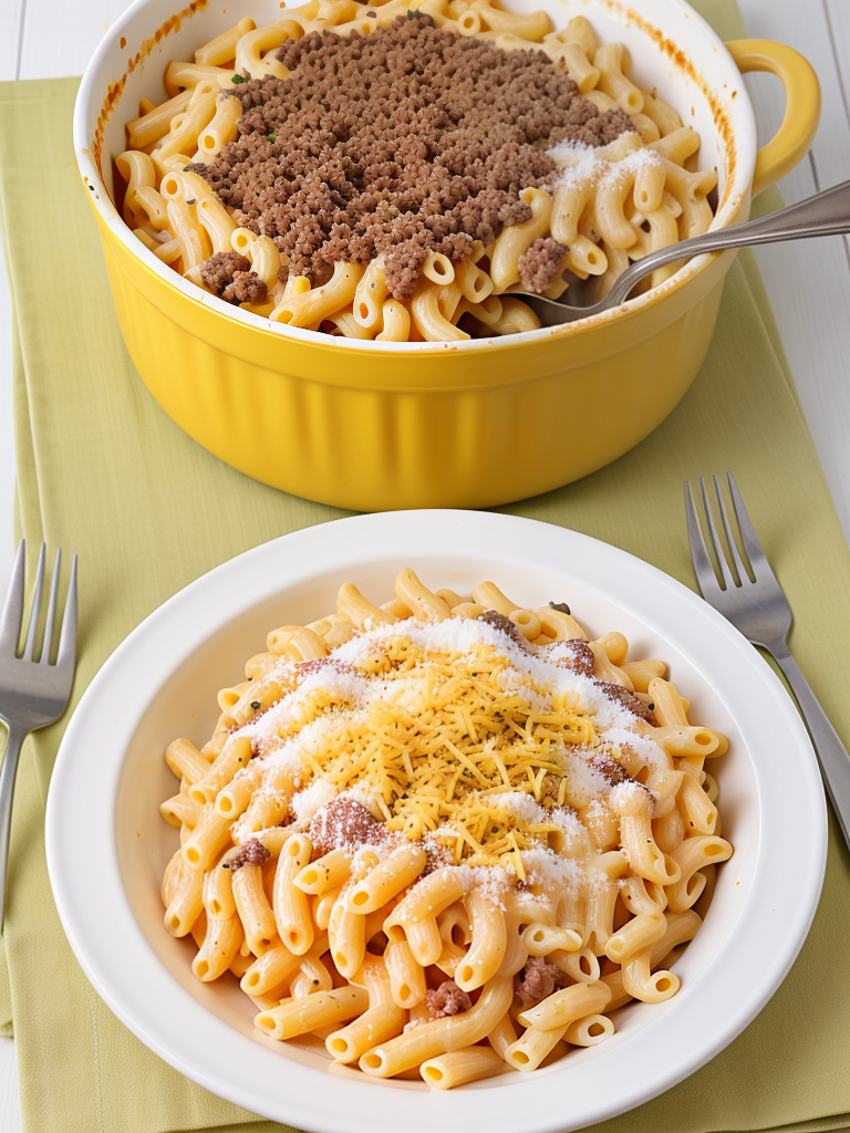 macaroni and cheese with ground beef