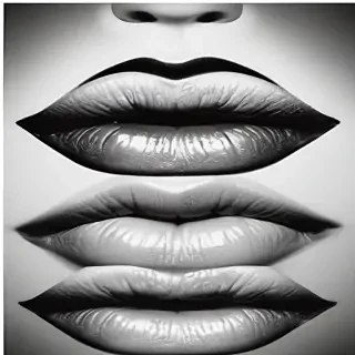 lips clipart black and white