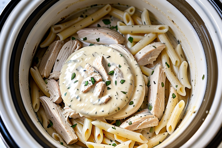 crock pot chicken alfredo with jar sauce