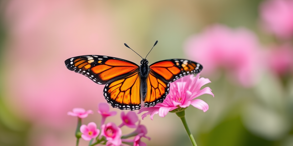 pink background butterfly