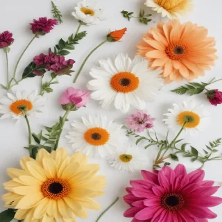 flowers with white background