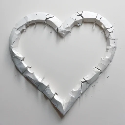 white broken heart
