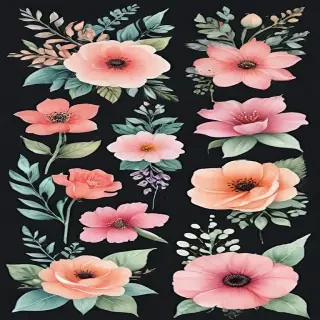 watercolor flowers clipart