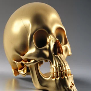 transparent gold skull