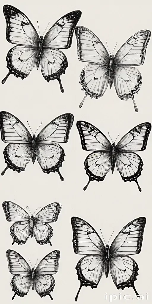 butterflies sketches
