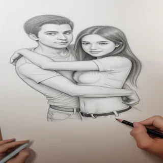 couple drawing poses