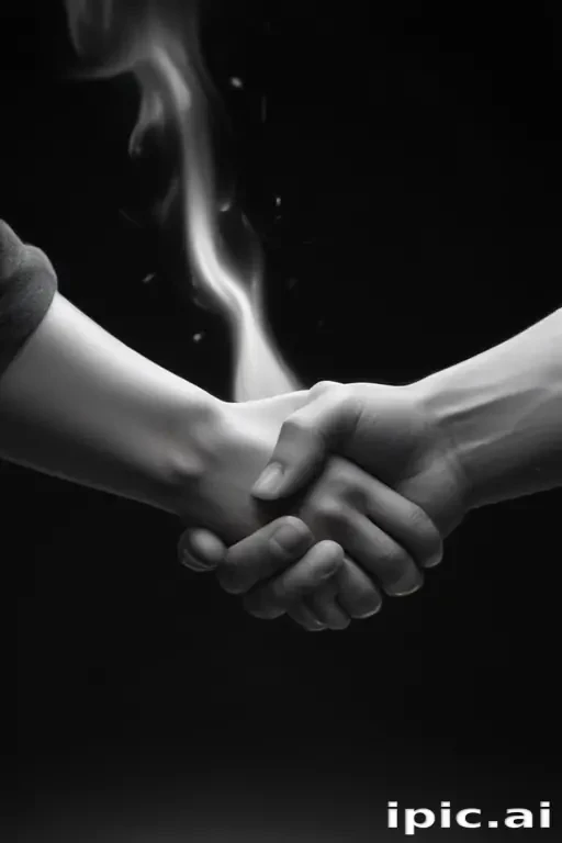 handshake black and white