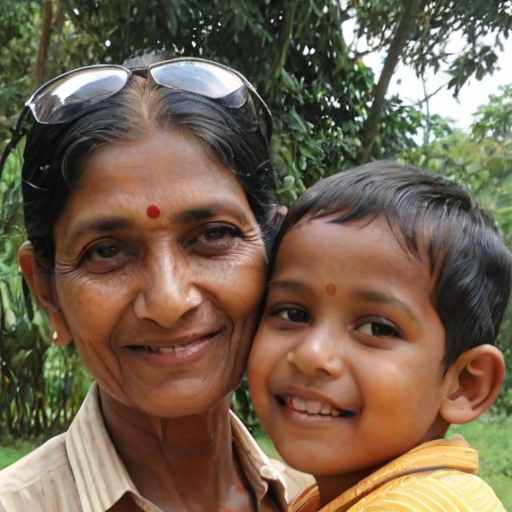 indian son with mom