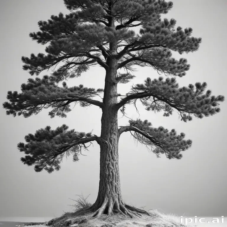 pine tree clip art black and white
