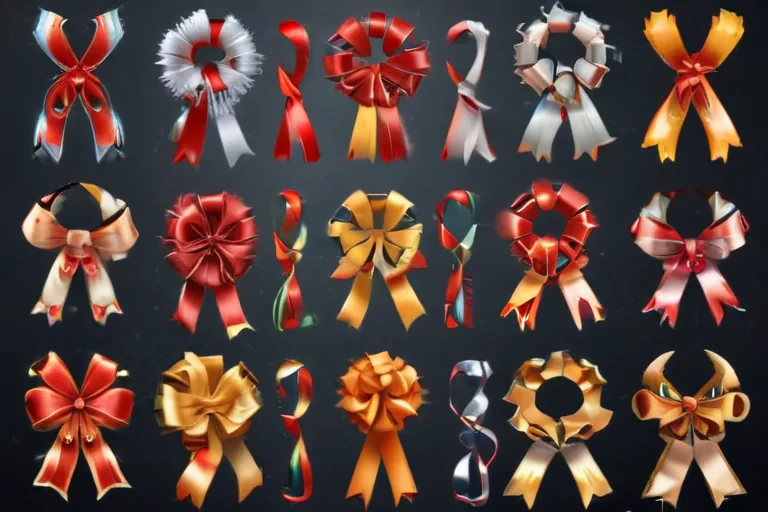 Colorful Collection of Decorative Ribbons and Bows for Various Occasions