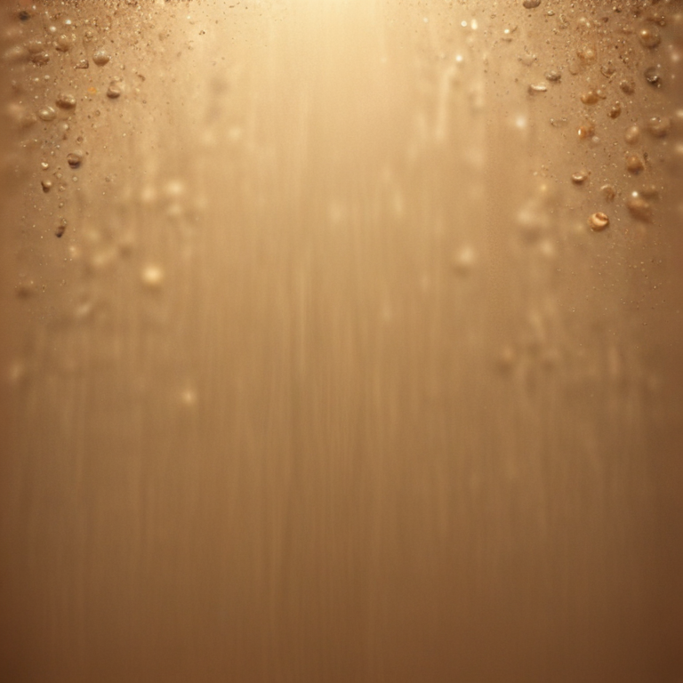Close-Up of Water Droplets on a Smooth, Golden Surface Background