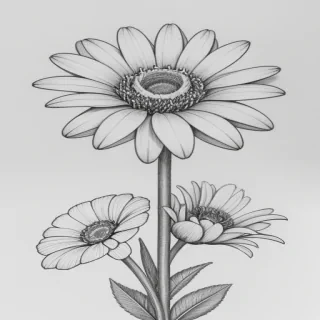 aesthetic simple flower drawing